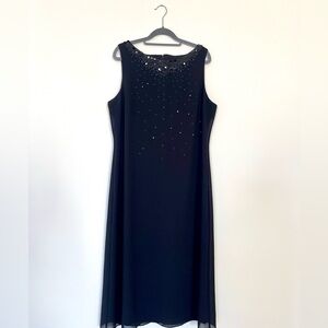 Patra Black Embellished Midi Dress